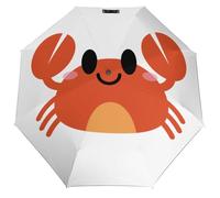 Lyfthologen E7e30e511f1088d2ae7f60a3068632af Parapluie de voyage à ouverture et fermeture automatiques pour coupe-vent et imperméable, Crabe rouge., One size