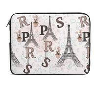 Lyfthologen Housse pour ordinateur portable 13" Motif Tour Eiffel Paris Floral