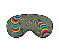 Lyfthologen Masque pour les yeux en tissu lisse, masque de sommeil psychédélique arc-en-ciel psychédélique, masque de sommeil avec bandeau réglable pour homme et femme