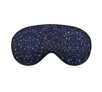 Lyfthologen Masque pour les yeux en tissu lisse, motif constellations phosphorescentes, masque de nuit avec bandeau réglable pour homme et femme