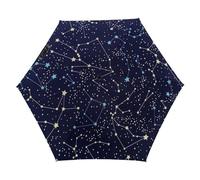 Lyfthologen Parapluie pliable coloré en forme de montgolfière, parapluie de voyage à 5 plis pour coupe-vent, imperméable, Constellations phosphorescentes Midnight, One size