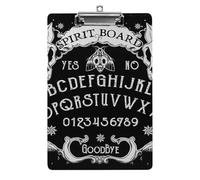 Lyfthologen Planche à clip A4, motif tête de mort de chat, planche de sorcière, porte-bloc gothique noir, porte-bloc en acrylique pour bureau, école