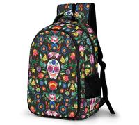 Lyfthologen Sac à dos amusant Corgi avec poches pour randonnée, camping, voyage, Crânes mexicains., One Size
