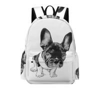 Lyfthologen Sac à dos aquarelle girafes sac à dos décontracté pour l'extérieur, le sport, les voyages, Bouledogue français, 42 x 30 x 15 cm