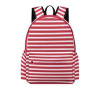 Lyfthologen Sac à dos aquarelle girafes sac à dos décontracté pour l'extérieur, le sport, les voyages, Motif rayé blanc et rouge, 42 x 30 x 15 cm