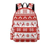 Lyfthologen Sac à dos aquarelle girafes sac à dos décontracté pour l'extérieur, le sport, les voyages, Motif de Noël rouge et blanc pixel, 42 x 30 x 15 cm