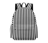 Lyfthologen Sac à dos aquarelle girafes sac à dos décontracté pour l'extérieur, le sport, les voyages, Noir/blanc/rayures, 42 x 30 x 15 cm