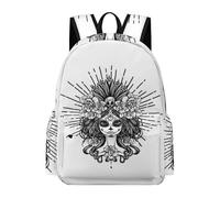 Lyfthologen Sac à dos de style ancien chien de berger anglais, sac à dos décontracté pour l'extérieur, le sport, les voyages, Tête de mort Dia De Los Muertos, 42 x 30 x 15 cm