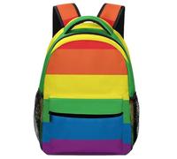 Lyfthologen Sac à dos décontracté en tissu Oxford durable avec écharpe mignonne pour garçons, filles, voyage, sport, Rainbow Peace Love, One Size