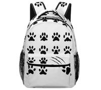 Lyfthologen Sac à dos décontracté en tissu Oxford durable avec imprimé vache noire pour garçons, filles, voyage, sport, Empreintes d'animaux, One Size
