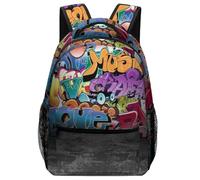Lyfthologen Sac à dos décontracté en tissu Oxford durable avec roses en forme de cœur pour garçons, filles, voyage, sport, Graffiti Hip Hop, One Size