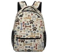 Lyfthologen Sac à dos décontracté en tissu Oxford durable, motif empreintes de pattes de chien, sac à dos pour garçons, filles, voyage, sport, Empreintes de pattes de chien., One Size