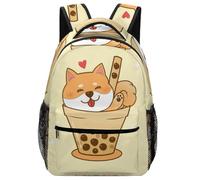 Lyfthologen Sac à dos décontracté en tissu Oxford durable, motif tête de mort squelette rock and roll, sac à dos universitaire pour garçons, filles, voyage, sport, Mignon Shiba Inu., One Size
