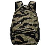 Lyfthologen Sac à dos décontracté en tissu Oxford durable, noir et blanc, sac à dos vintage en cuir de vachette, sac à dos universitaire pour garçons, filles, voyage, sport, Tiger Stripe Camo, One
