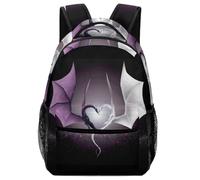 Lyfthologen Sac à dos décontracté en tissu Oxford durable, peau de léopard, sac à dos d'université pour garçons, filles, voyage, sport, Dragons violets et écrits, One Size