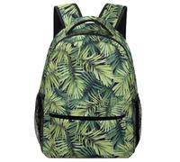 Lyfthologen Sac à dos décontracté en tissu Oxford durable, peau de léopard, sac à dos d'université pour garçons, filles, voyage, sport, Feuilles de plantes tropicales., One Size