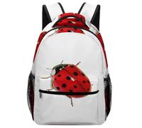 Lyfthologen Sac à dos décontracté en tissu Oxford durable, sac à dos de cochon de ferme de dessin animé, sac à dos d'université pour garçons, filles, voyage, sport, Jolie coccinelle, One Size