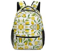 Lyfthologen Sac à dos décontracté en tissu Oxford durable, sac à dos de golf pour garçons, filles, voyage, sport, Citron avec fleurs et feuilles, One Size