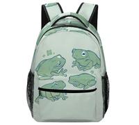 Lyfthologen Sac à dos décontracté en tissu Oxford durable, sac à dos de l'alphabet en langue des signes, sac à dos universitaire pour garçons, filles, voyages, sports, Adorable grenouille., One Size