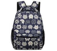Lyfthologen Sac à dos décontracté en tissu Oxford durable, sac à dos extraterrestre, sac à dos universitaire pour garçons, filles, voyage, sport, Motif chat porte-bonheur, One Size