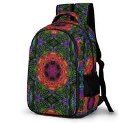 Lyfthologen Sac à dos kaléidoscope psychédélique avec poches pour randonnée, camping, voyage, Kaléidoscope psychédélique, One Size