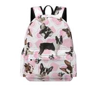 Lyfthologen Sac à dos motif constellations phosphorescentes, sac à dos décontracté pour l'extérieur, le sport, les voyages, Boston Terrier, 42 x 30 x 15 cm