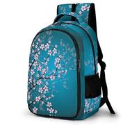 Lyfthologen Sac à dos motif tête de mort bleu avec poches pour randonnée, camping, voyage, Fleurs de cerisier japonaises de printemps, One Size