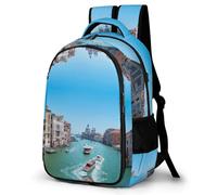 Lyfthologen Sac à dos vert avec poches pour randonnée, camping, voyage, Venise Italie., One Size