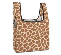 Lyfthologen Sac à provisions pliable, marron tête de loup, sac d'épicerie réutilisable, sac fourre-tout lavable pour un usage quotidien, sacs de voyage, Motif girafe, Taille unique