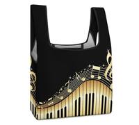 Lyfthologen Sac à provisions pliable, sac d'épicerie réutilisable amérindien, sac fourre-tout lavable pour un usage quotidien, sacs de voyage, Notes de musique., Taille unique