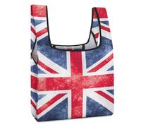 Lyfthologen Sac à provisions pliable, sac d'épicerie réutilisable, sac fourre-tout lavable pour un usage quotidien, sacs de voyage, Drapeau britannique vintage Union Jack., Taille unique