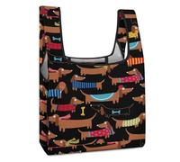 Lyfthologen Sac à provisions pliable - Tour Eiffel - Réutilisable - Lavable - Pour un usage quotidien - Sacs de voyage, Teckel I Love My Dog, Taille unique