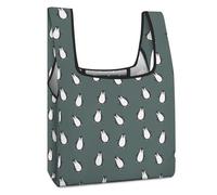 Lyfthologen Sac à provisions pliable - Tour Eiffel - Réutilisable - Lavable - Pour un usage quotidien - Sacs de voyage, Motif pingouin., Taille unique