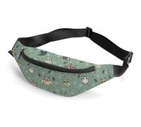 Lyfthologen Sac banane réglable pour l'éducation des mathématiques linéaires pour la course à pied, la marche, la randonnée, Hibou animal, 36*15cm
