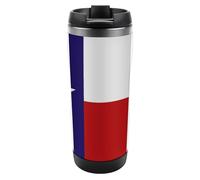 Lyfthologen Tasse à café de voyage isotherme en acier inoxydable de 380 ml, motif drapeau du Texas avec couvercle étanche, fond antidérapant