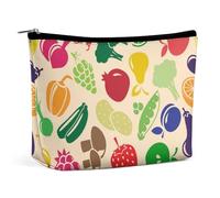 Lyfthologen Trousse de maquillage en marbre gris or rose avec fermeture éclair pour un usage quotidien, voyage, Légumes et fruits., One Size