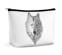 Lyfthologen Trousse de toilette portable avec fermeture éclair pour un usage quotidien, voyage Motif bouledogue français, Loup gris., One Size