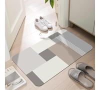 LYGLIGH Paillasson ultra fin de 0,6 cm pour entrée intérieure, résistant à la décoloration, absorbant, attrape la saleté à profil bas, 88,9 x 61 cm, à carreaux