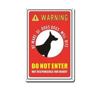 Lygond Plaque en métal avec panneau d'avertissement « Be Ware of Dogs Dogs Will Bite Do Not Enter Not Responsible for Injury » Décoration de serre pour club 15,2 x 20,3 cm