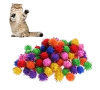 LyGuy 100 Pièces Colorées Mini Boules Scintillantes Paillettes Scintillantes Petite Boule Pom pour Jouets pour Chat Jouets pour Chats Pompoms Balls Cadeau pour Les Enfants Mélanger Les Couleurs