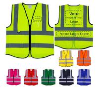 Lyhacjp Gilet Jaune Personnalisable avec Logo, Haute Visibilité, de Sécurité avec Poche, Fluorescent, pour Voiture, Vert Fluorescent