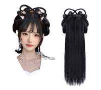 LYHHGS Perruque Ancienne Chinoise Femmes Hanfu Perruques Coiffure Photographie Accessoire de Danse Perruques Noir for Les Femmes Chignon intégré (Color : T1B/613)
