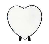 LYHLYA Cadre commémoratif personnalisé en forme de cœur d'ardoise vierge avec supports de présentation pour impression par transfert thermique - 20 x 20 cm