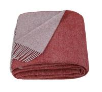 LYHome Plaid Laine Merinos - Couverture pour Le Canape, Le Lit 1 et 2 Personnes, Couvertures en Laine de Mouton, Plaids Mérinos Chaude Hiver Grande (140 x 200 cm | Terracotta et Gris Réversible)