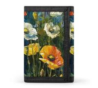 LYHVSFJW Chicago Skyline Portefeuille à trois volets avec 8 emplacements pour cartes, poche fine à fermeture éclair pour pièces de monnaie, portefeuille divisé pour homme et femme, Plantes Vert Foncé,