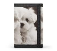 LYHVSFJW Chicago Skyline Portefeuille à trois volets avec 8 emplacements pour cartes, poche fine à fermeture éclair pour pièces de monnaie, portefeuille divisé pour homme et femme, Adorable chiot