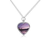 LYHVSFJW Collier urne crépusculaire mauve pour cendres - Collier funéraire pour chiens et chats - Pendentif urne funéraire pour animal domestique - Médaillon souvenir - Pendentifs commémoratifs pour