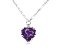 LYHVSFJW Collier urne d'amour violet pour cendres - Collier funéraire pour chiens et chats - Pendentif urne funéraire pour animal domestique - Médaillon souvenir - Pendentifs commémoratifs pour chiot