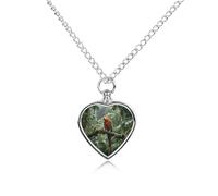 LYHVSFJW Collier urne en forme de perroquet pour cendres en forme de cœur - Collier funéraire pour chiens et chats