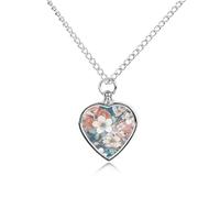 LYHVSFJW Collier urne funéraire en forme de cœur avec feuille de pêche pour cendres - Collier funéraire pour chiens et chats - Pendentif funéraire pour animal de compagnie